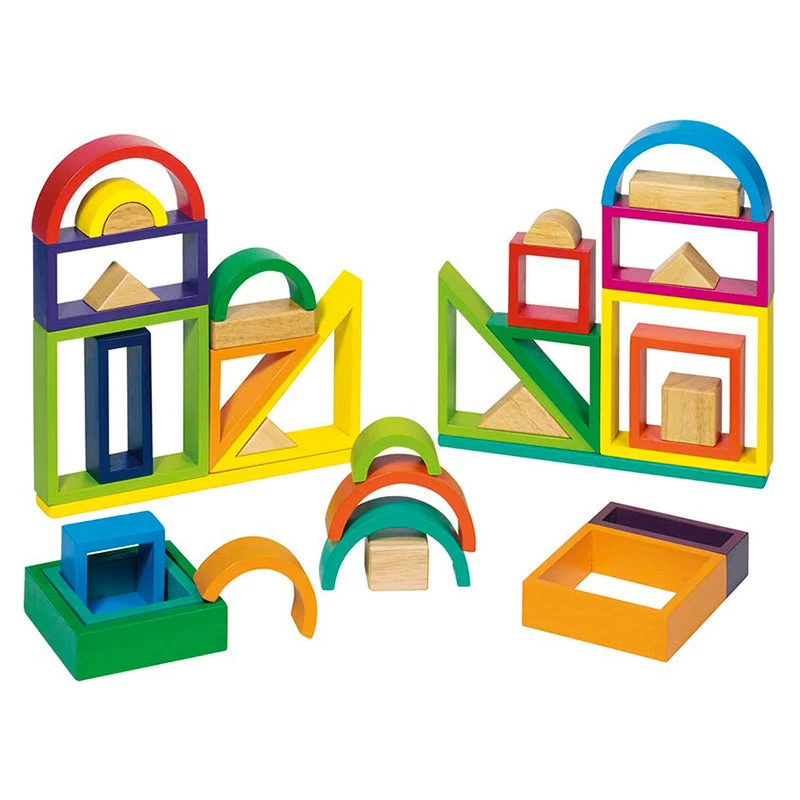 Goki Rainbow Building Blocks 38pc Set 4 Goki Rainbow Building Blocks 38pc Set - Image 2