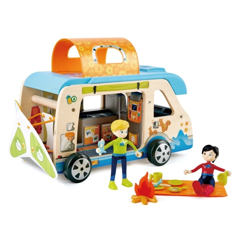 Hape Adventure Van Caravan Playset 3 Hape Adventure Van Caravan Playset