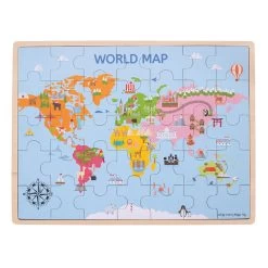 BIGJIGS World Map Wooden Puzzle 35pc