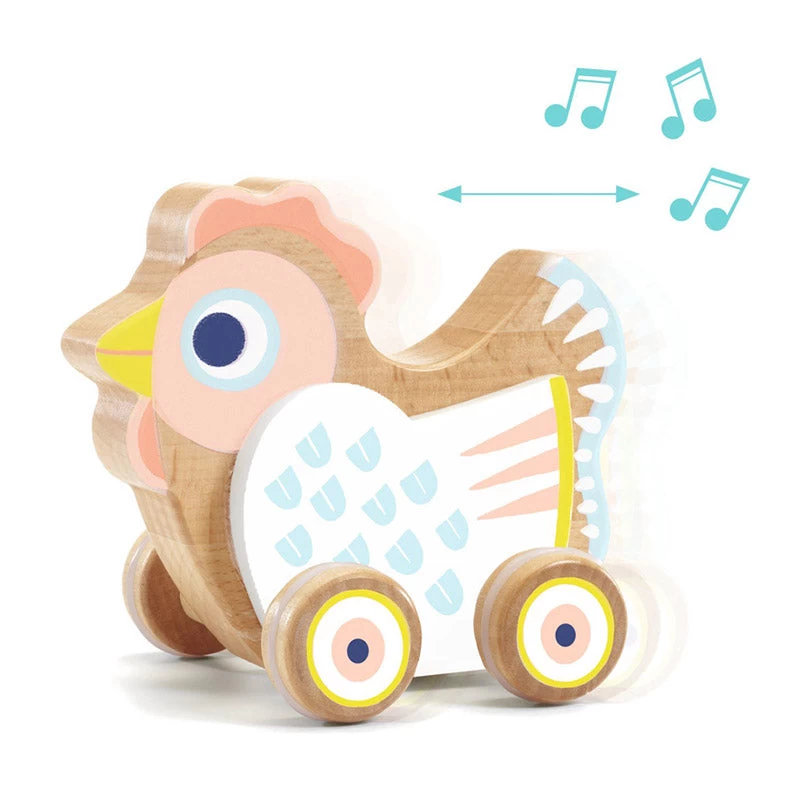 Djeco BabySing Hen On Wheels 4 Djeco BabySing Hen On Wheels - Image 2