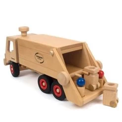 Wooden Garbage Tipper Truck -Toy Specialty Store Fagus Garbage truck rear