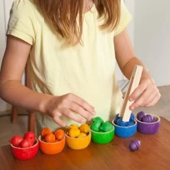 Rainbow Bowls With Acorns & Tongs -Toy Specialty Store GRA15107 5