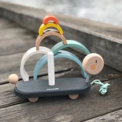 Janod Cocoon Rainbow Stacking Turtle Pull Along