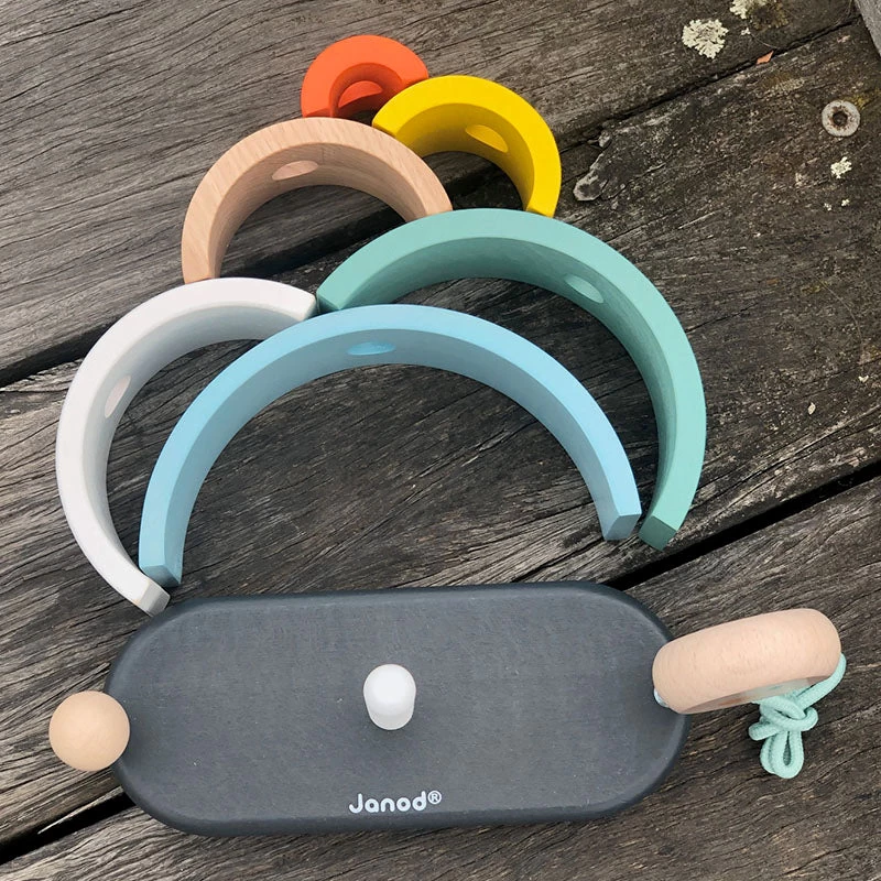 Janod Cocoon Rainbow Stacking Turtle Pull Along 4 Janod Cocoon Rainbow Stacking Turtle Pull Along - Image 2