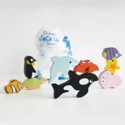 Le Toy Van Petilou Ocean Stacking Animals & Bag -Toy Specialty Store LEPL139 3