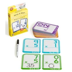 Write & Wipe Flash Cards Multiplication 0-12 With Marker * -Toy Specialty Store LFCMULTM 1