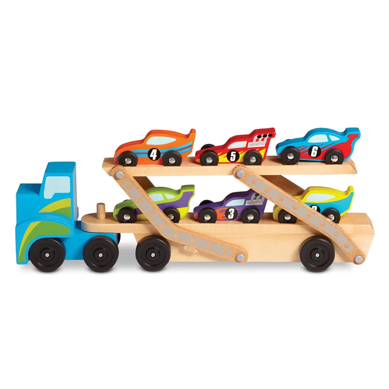 Melissa & Doug Jumbo Race Car Carrier 3 Melissa & Doug Jumbo Race Car Carrier