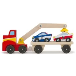 Melissa & Doug Magnetic Car Loader With 4 Race Cars