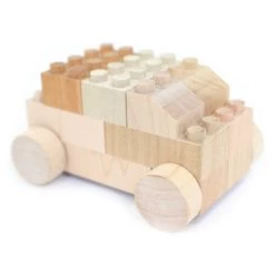 Bu-Bu Wooden Building Bricks 14pc Car Set