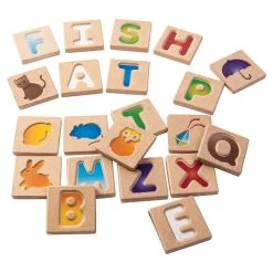 Plantoys Alphabet A-Z Wooden Tiles