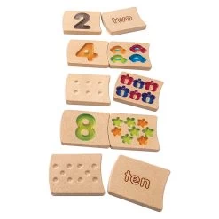 Plantoys Numbers 1-10 Wooden Tiles -Toy Specialty Store PLA05641 2