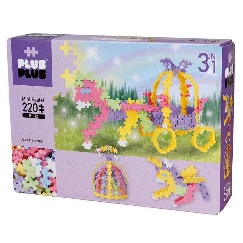 Plus-Plus Pastel 3 In 1 - Fairy Tale Building Set 220pc 3 Plus-Plus Pastel 3 In 1 - Fairy Tale Building Set 220pc