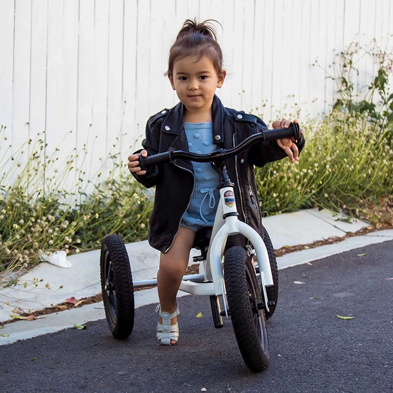 White Vintage 2 In 1 Metal Trybike With Black Tyres 8 White Vintage 2 In 1 Metal Trybike With Black Tyres - Image 6