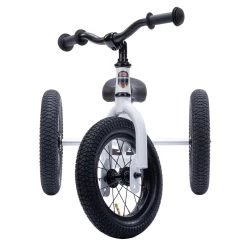 White Vintage 2 In 1 Metal Trybike With Black Tyres 12 White Vintage 2 In 1 Metal Trybike With Black Tyres -Toy Specialty Store TB4007 7