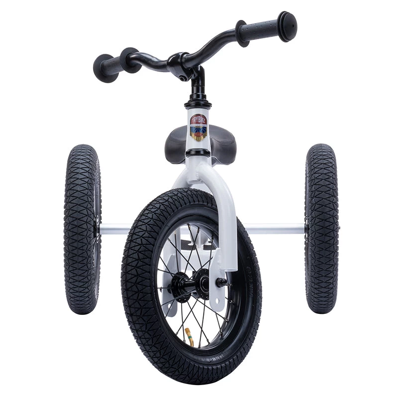 White Vintage 2 In 1 Metal Trybike With Black Tyres 6 White Vintage 2 In 1 Metal Trybike With Black Tyres - Image 4