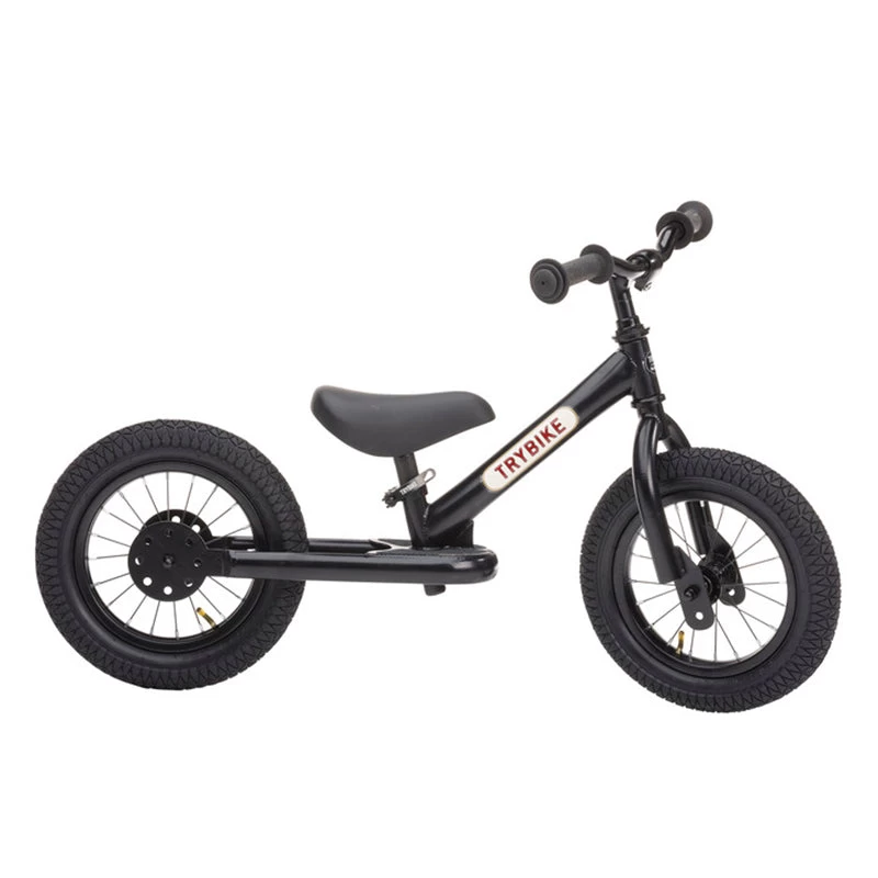 Black Vintage 2 In 1 Metal Trybike With Black Tyres & Seat 4 Black Vintage 2 In 1 Metal Trybike With Black Tyres & Seat - Image 2