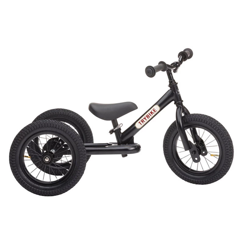 Black Vintage 2 In 1 Metal Trybike With Black Tyres & Seat 5 Black Vintage 2 In 1 Metal Trybike With Black Tyres & Seat - Image 3