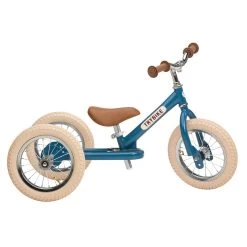 Blue Vintage 2 In 1 Metal Trybike With Cream Tyres 11 Blue Vintage 2 In 1 Metal Trybike With Cream Tyres -Toy Specialty Store TRY06142 3