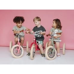 Pink Vintage 2 In 1 Metal Trybike With Cream Tyres -Toy Specialty Store TRY06143 6