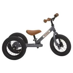 Grey Vintage 2 In 1 Metal Trybike With Black Tyres -Toy Specialty Store TRY06144 3