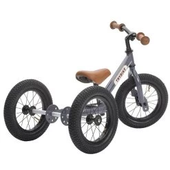 Grey Vintage 2 In 1 Metal Trybike With Black Tyres -Toy Specialty Store TRY06144 4