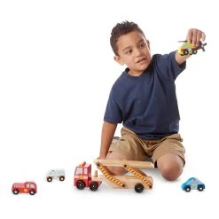 Melissa & Doug Emergency Vehicle Carrier With 4 Vehicles -Toy Specialty Store mnd4610 2