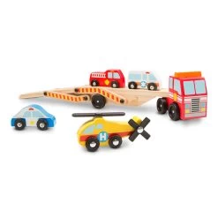 Melissa & Doug Emergency Vehicle Carrier With 4 Vehicles -Toy Specialty Store mnd4610 3